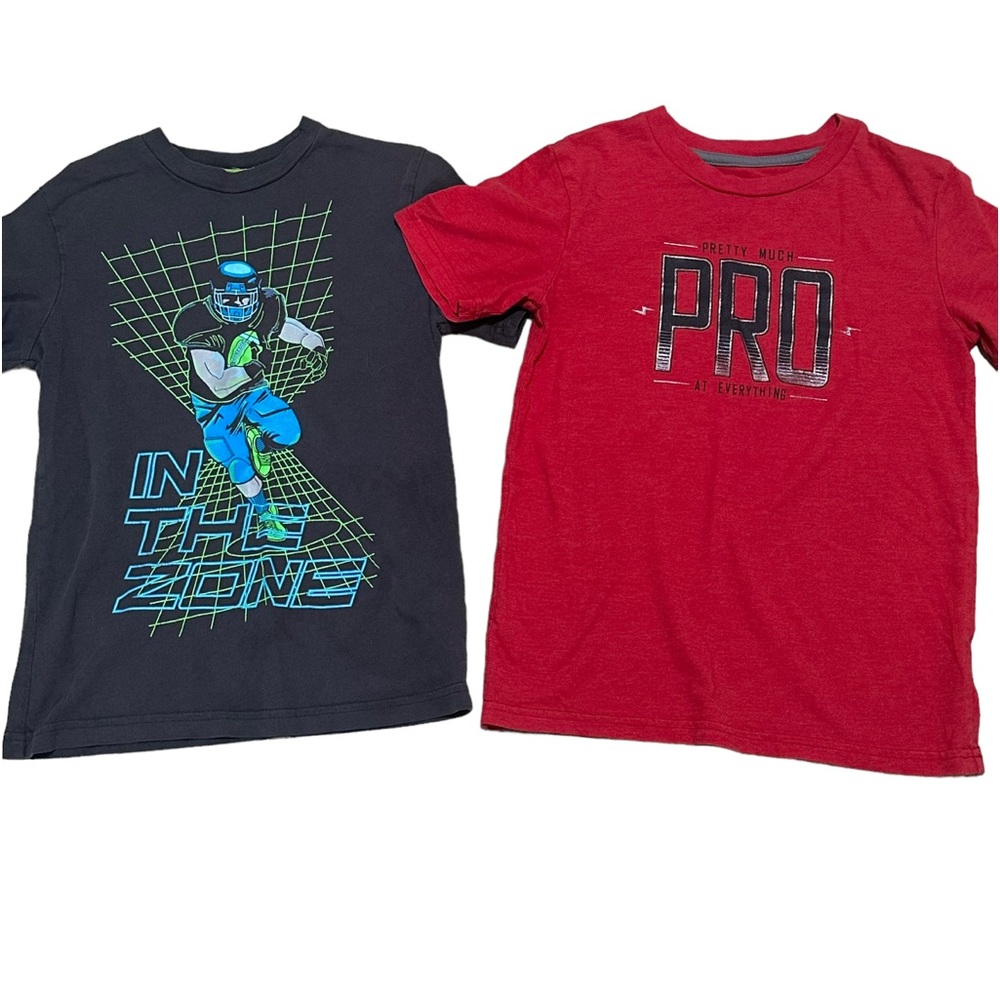 Boy's Circo "Pro at Everything" & "In The Zone" Football Graphic Tees - Lot of 2